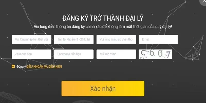 Thực hiện đăng ký tài khoản đại lý nhà cái đơn giản